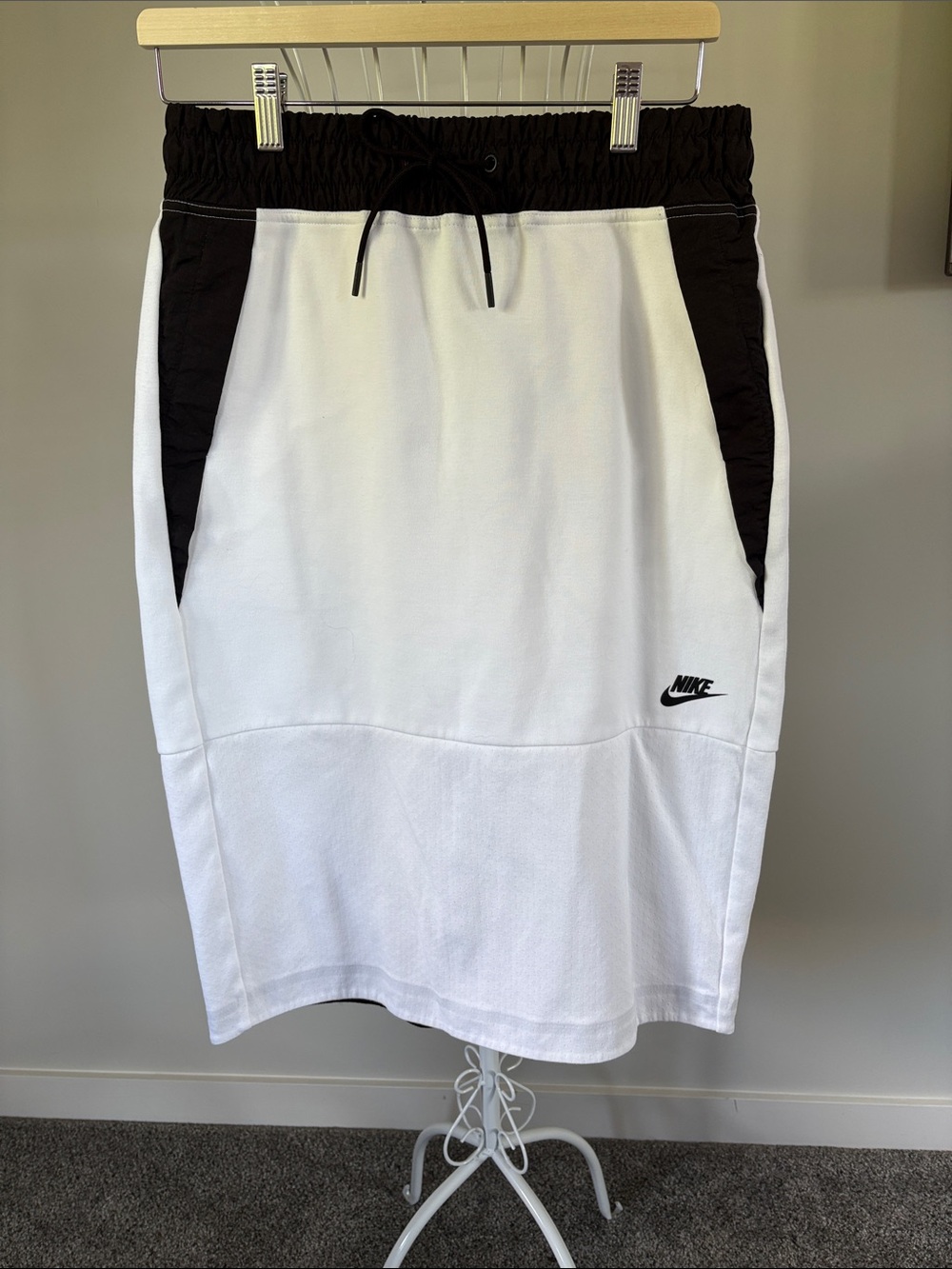 Nike White Athletic Skirt with Black Waistband and inserts